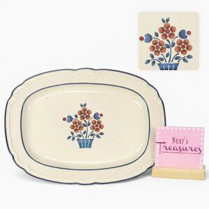 Hearthside CUMBERLAND BRAMBLEBERRY Mauve Flowers Stoneware Oval Serving Platter